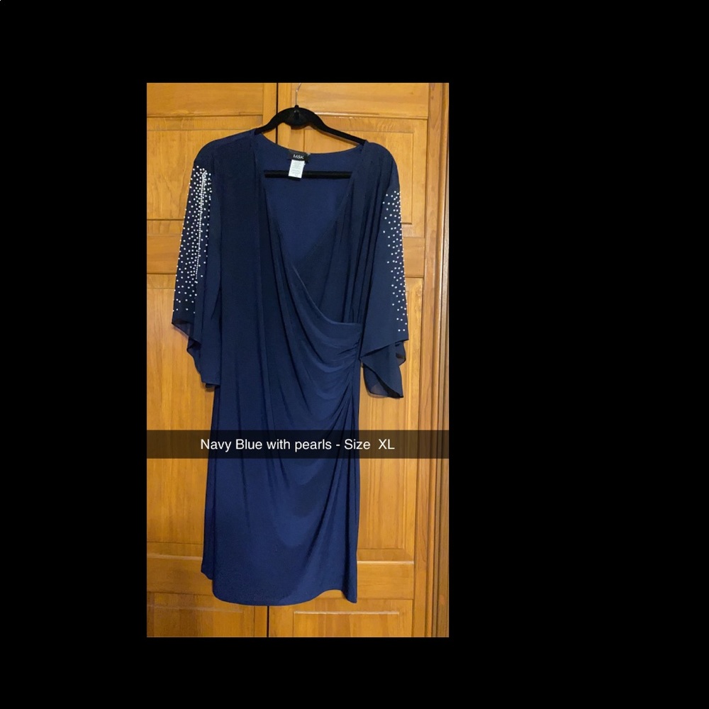 Navy Blue dress with pearls